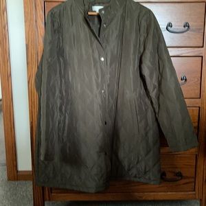 Christopher Banks 1x khaki/olive quilted jacket